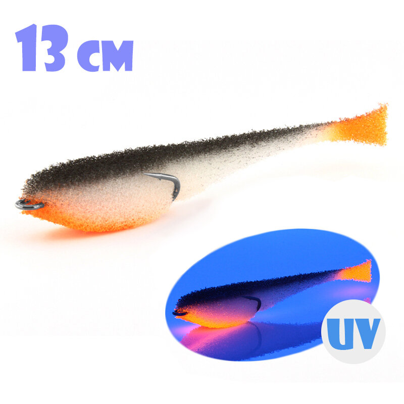 Поролоновая Рыбка Мормыш с Открытым Двойником 13cm #01 (3 шт.)