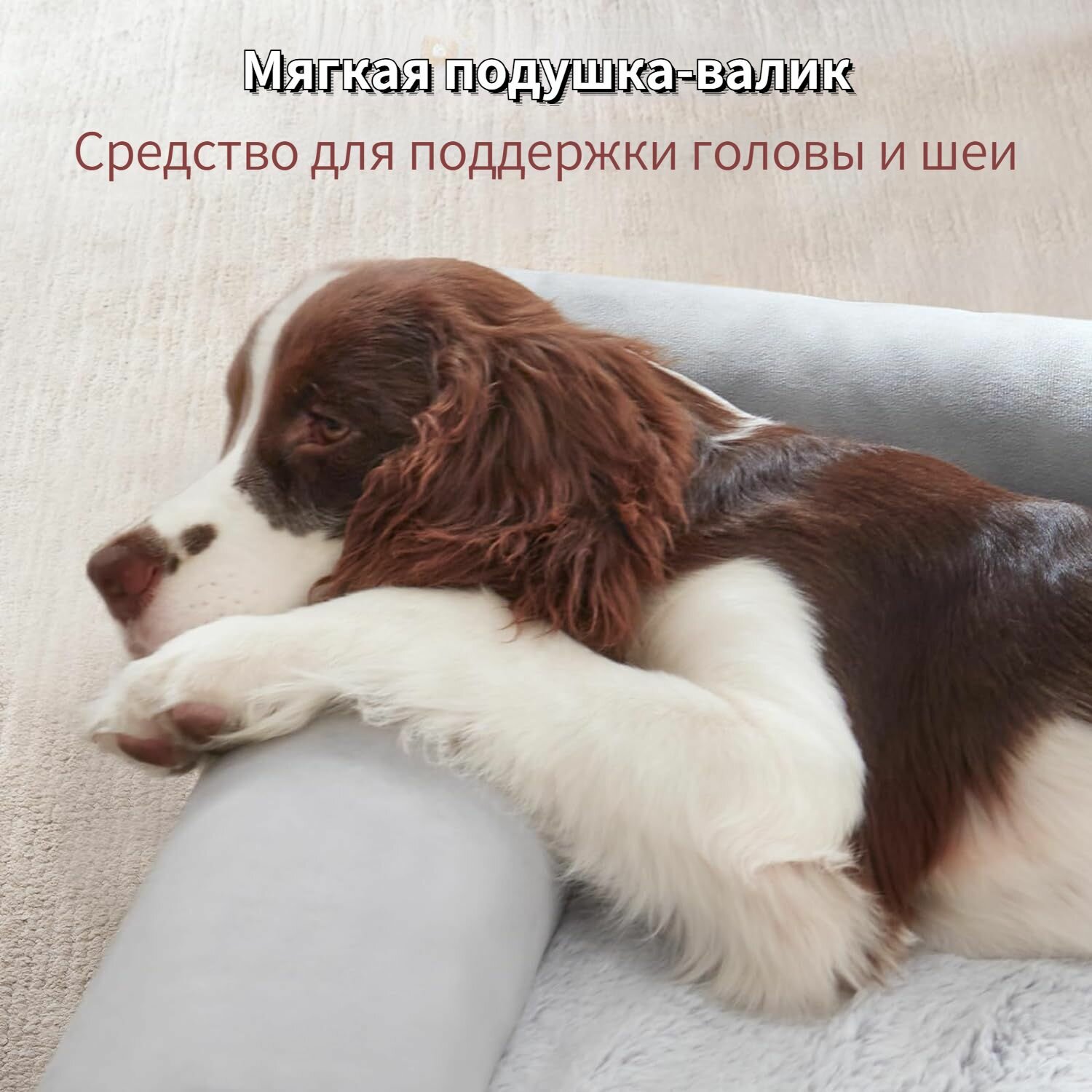 Лежанка для Собак, Серый, Лежанка для собак со съемным чехлом и ортопедическим матрасом — фото 1