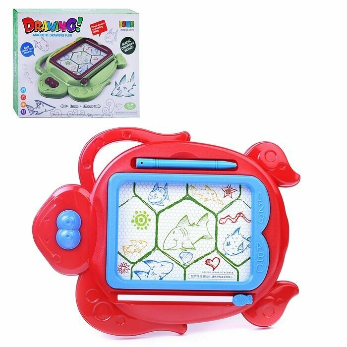 Доска для рисования Oubaoloon "Черепашка", магнитная, в коробке (8267A)