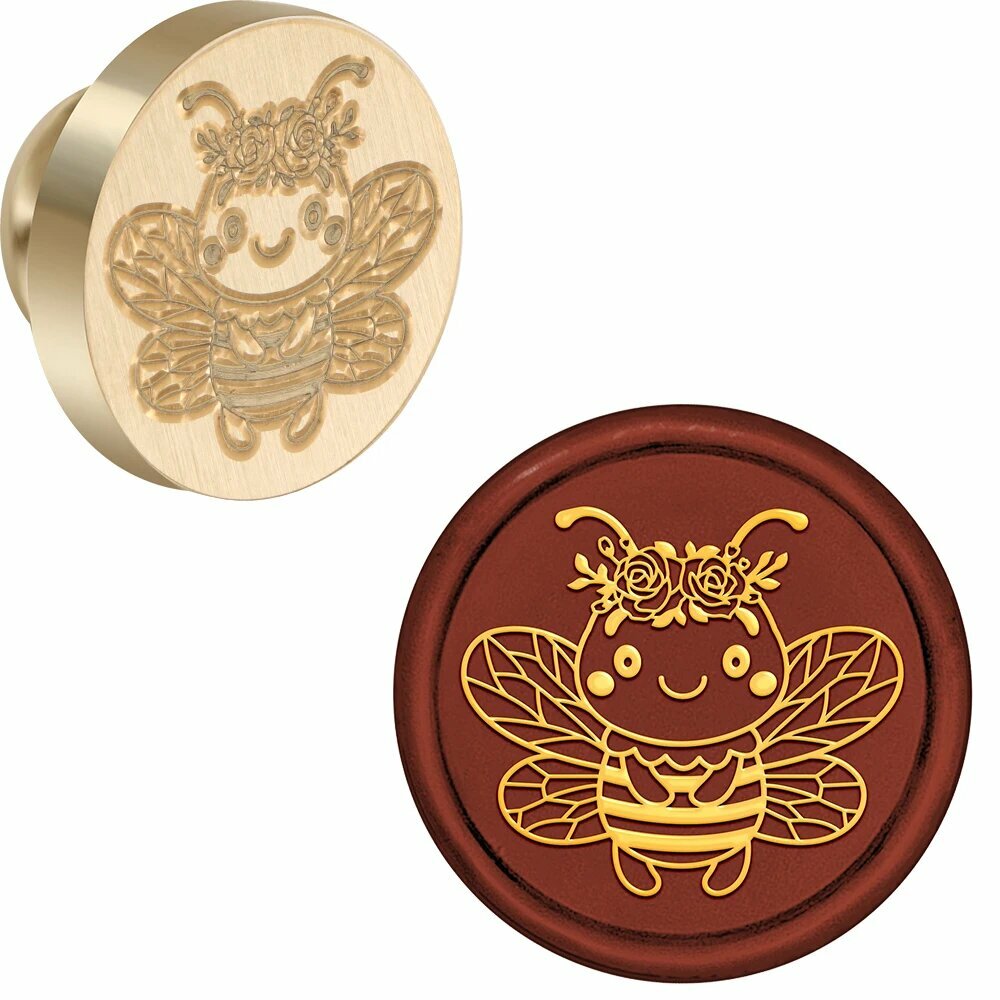 Ретро сургучная печать пчела и божья коровка 25 мм B