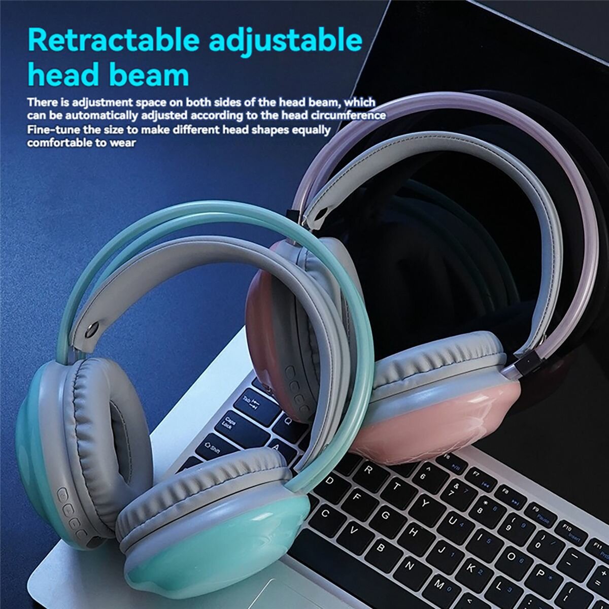 RGB игровые наушники Bluetooth беспроводные наушники розовые