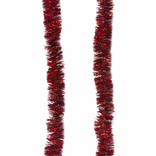 Мишура Праздничная 2 м*35 мм красная голографическая MOROZCO М1083