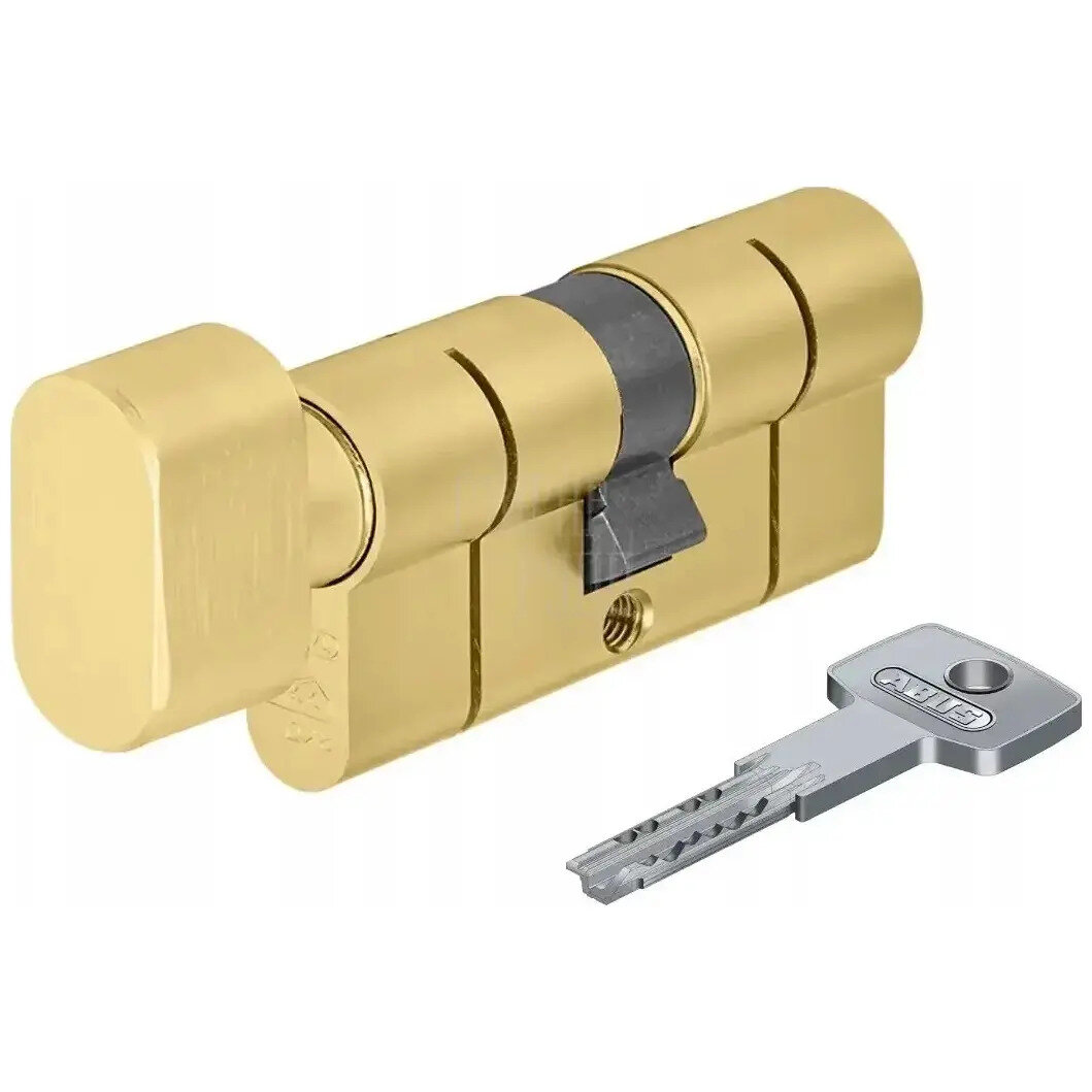 Профильный цилиндр ключ-вертушка ABUS KD10PS Z45/K45 90 mm (40+10+40) H-BOX с удлиненной шейкой ключа матовая латунь