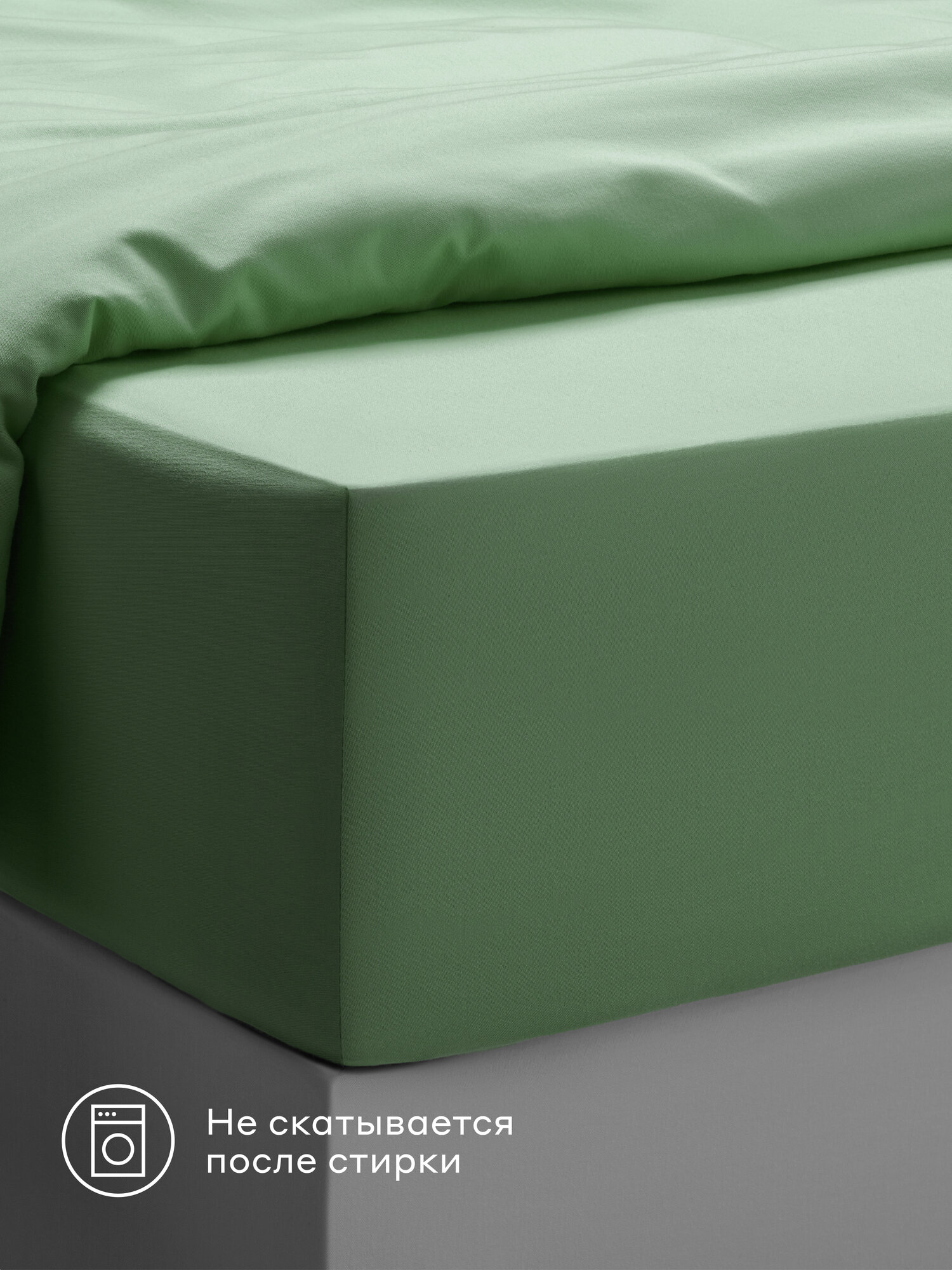 Картинки Простыня на резинке Pragma Munso 160*200 см, цвет зеленого озера