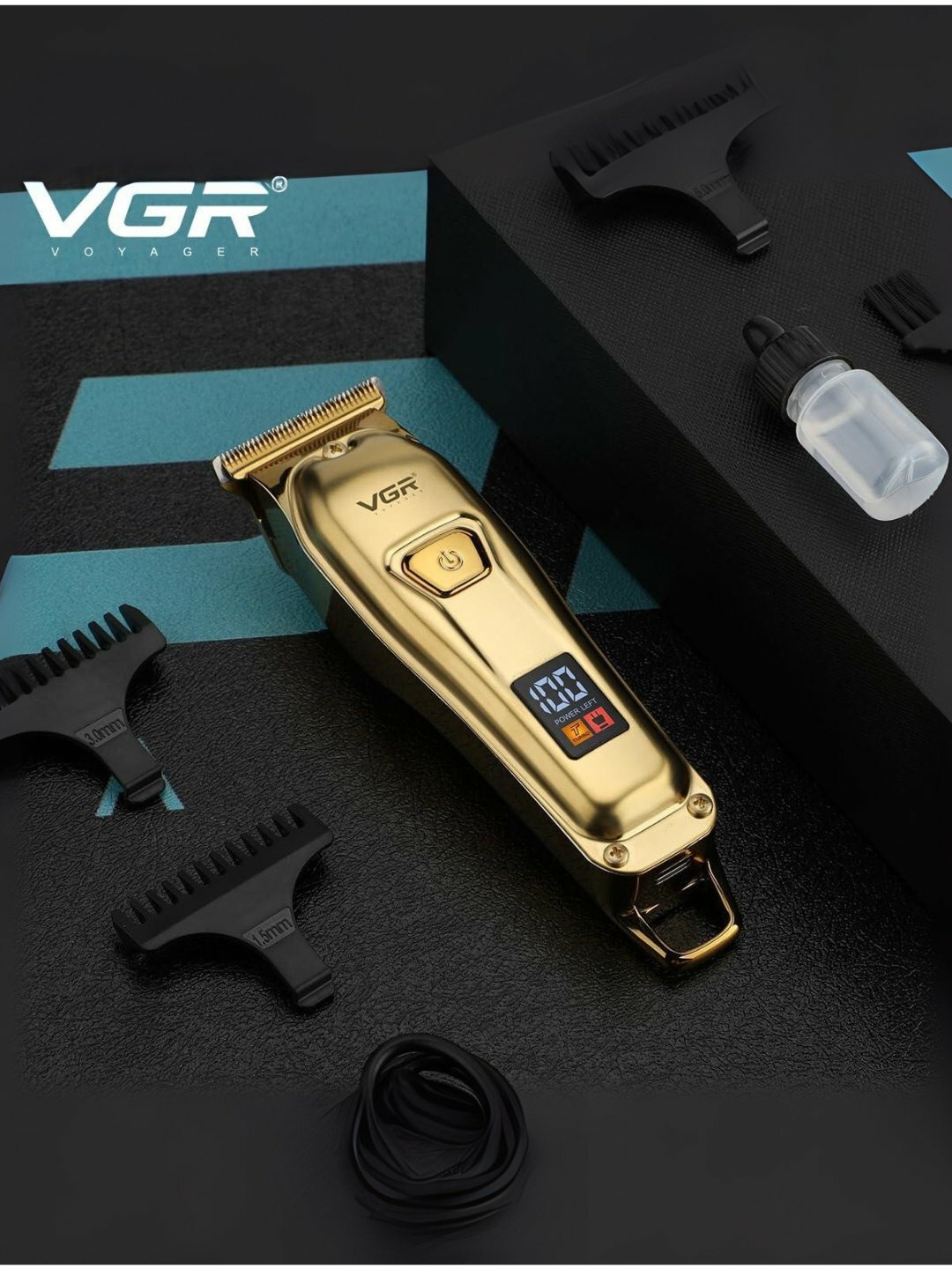 Электробритва VRG V-965 , для бороды, усов, волос, нержавеющая сталь — фото 1