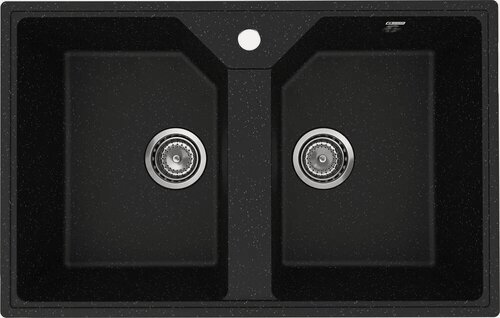 Изображение товара Мойка кухонная Practik PR-M 770-004 прямоугольная, 77x49, мойка для кухни, черная, российская