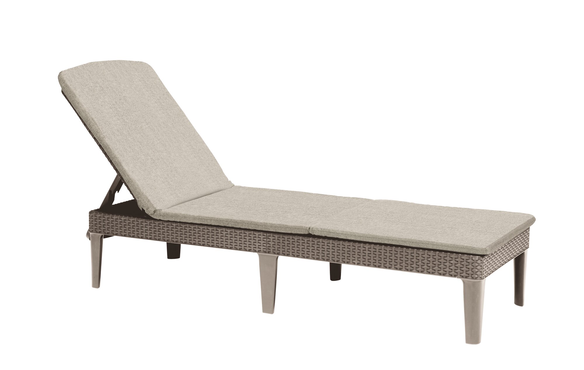 Шезлонг садовый Keter Jaipur бежевый складной регулировка спинки матрас 110кг