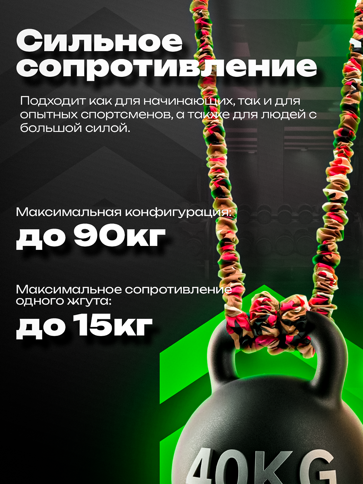 Эспандер трубчатый с грифом грудной, плечевой для рук и ног, пресса — фото 1