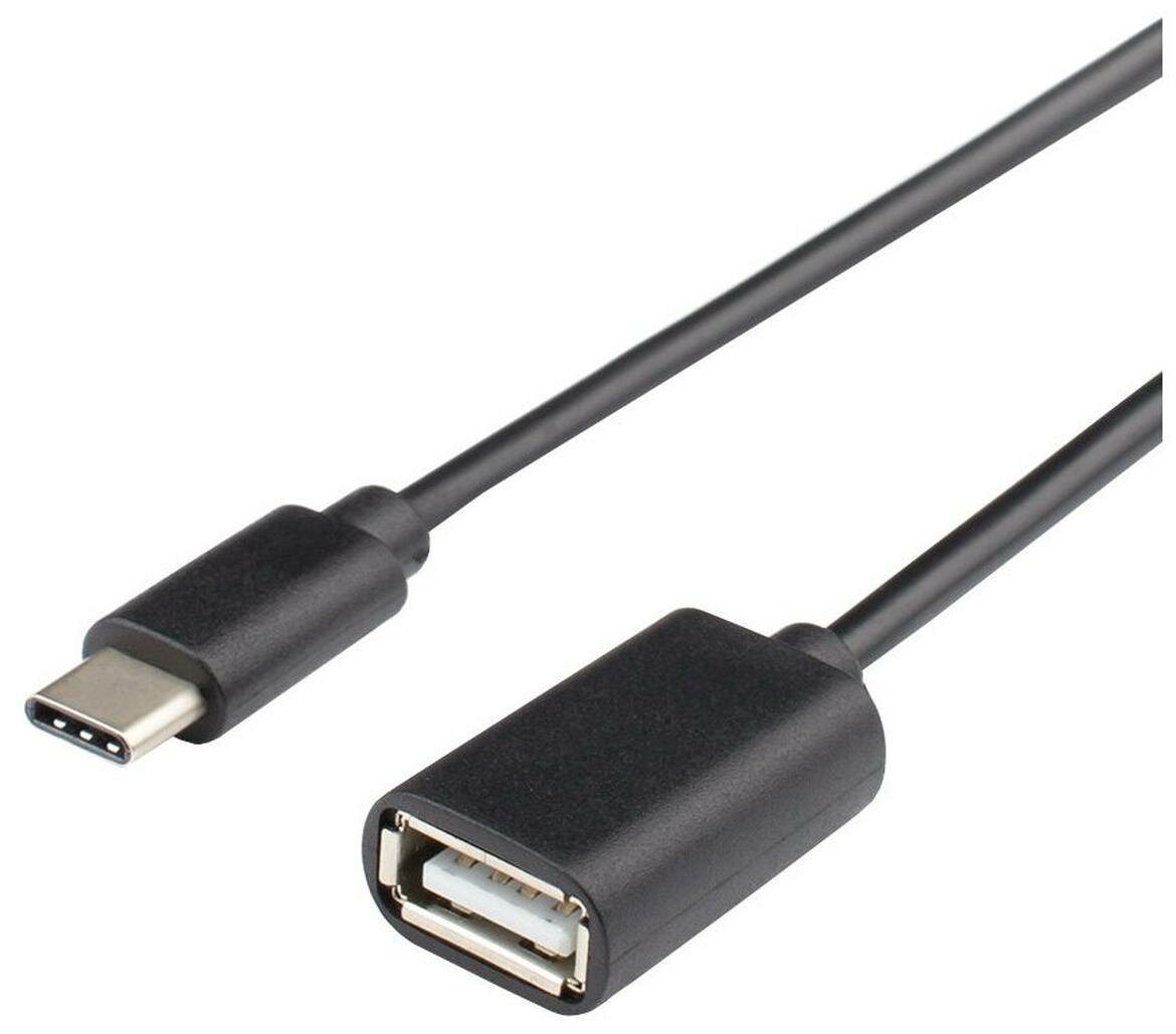 Переходник/адаптер Atcom USB OTG - USB Type-C (АТ4716), длина 0.1 м, 1 шт., черный