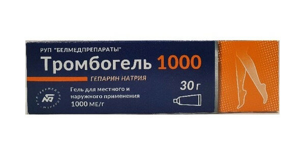 Тромбогель гель, 1000 МЕ/г, 1000 мл, 30 г