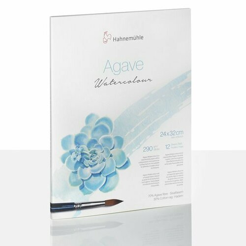 Альбом-склейка для акварели Hahnemuhle «Agave», 290 г/м2, А4, 12 л, волокно агавы 70% и хлопок 30%, среднее зерно