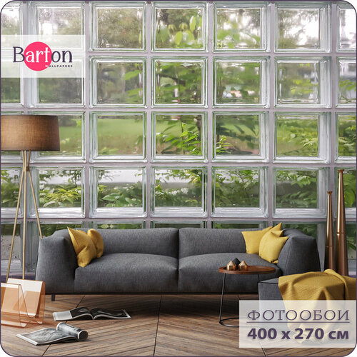 фото Фотообои на стену флизелиновые 3d природа листья окно 400х270 см bartonwall n034 barton wallpapers