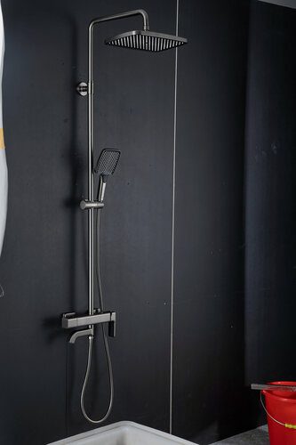 Изображение товара Душевая система со смесителем и тропическим душем G18 G2418-29 латунь, оружейная сталь