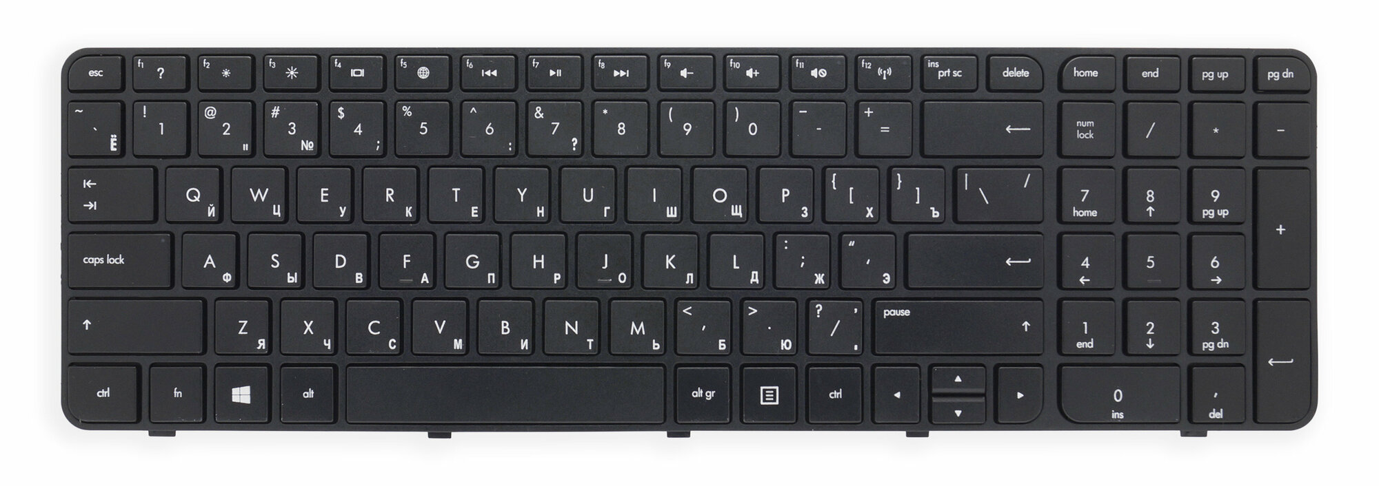 Клавиатура для ноутбука HP Pavilion G7-2000 черная, с рамкой