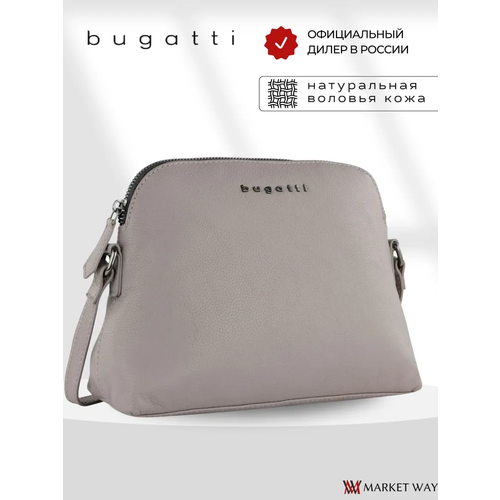 Сумка кросс-боди Bugatti, фактура зернистая, бежевый