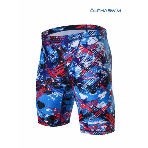 фото Плавки alpha swim джаммеры, размер xxl/54, голубой/красный