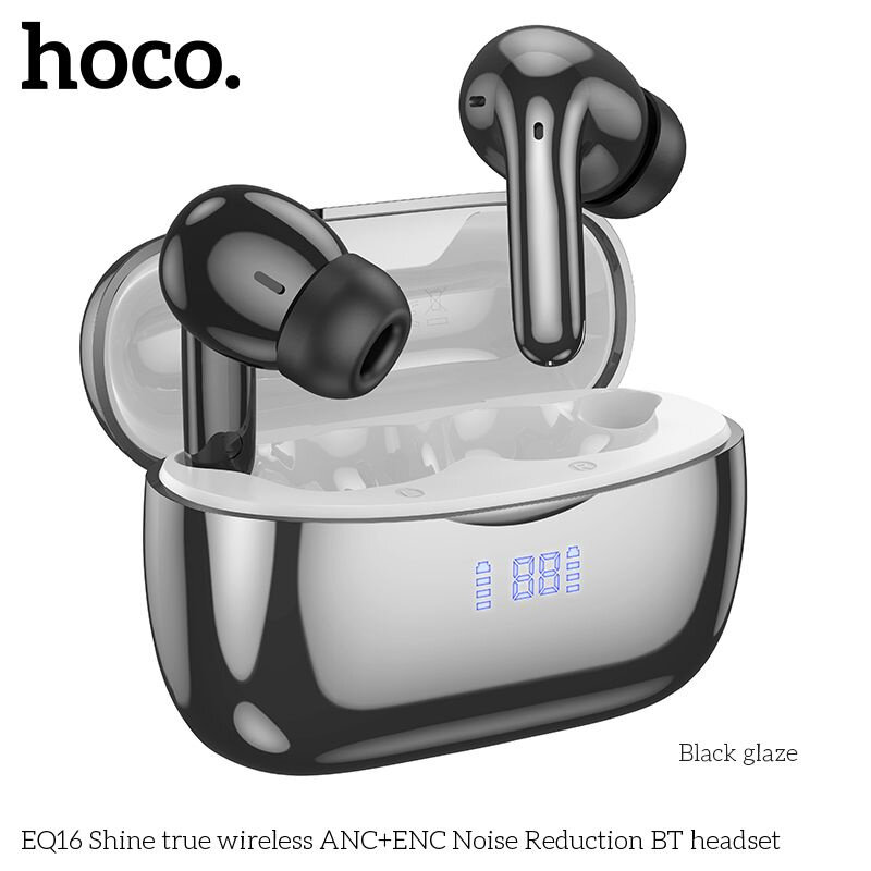 Беспроводные наушники HOCO EQ16 ANC с поддержкой Bluetooth 5,3 и активным шумоподавлением черные — фото 1