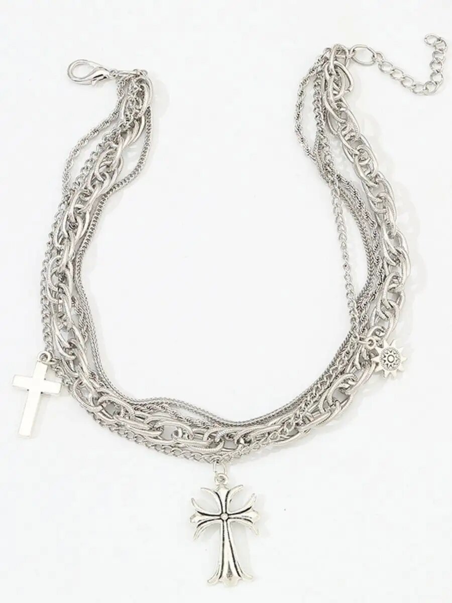 Чокер, длина 39 см, серый.. — фото 1