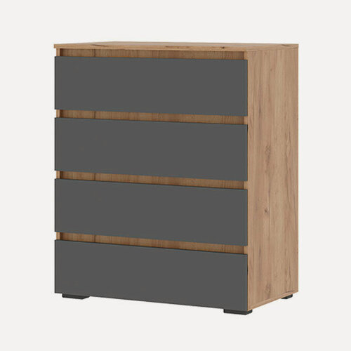 Изображение товара Комод под телевизор с ящиками Хелен КМ 02 (802х958х460), графит/дуб крафт золото