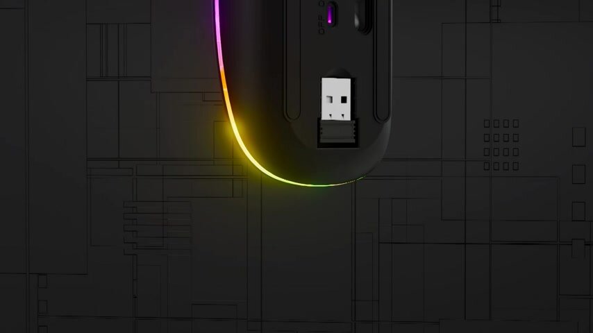 Беспроводная компьютерная мышь со встроенным аккумулятором и подсветкой RGB, Bluetooth, WiFi 2.4 гц, 3 регулируемых уровня DPI, белый — фото 1