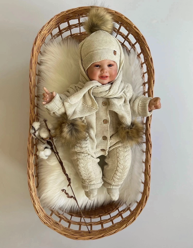 Изображение товара Комбинизон детский для новорожденного вязаный комплект на выписку демисезонный крем