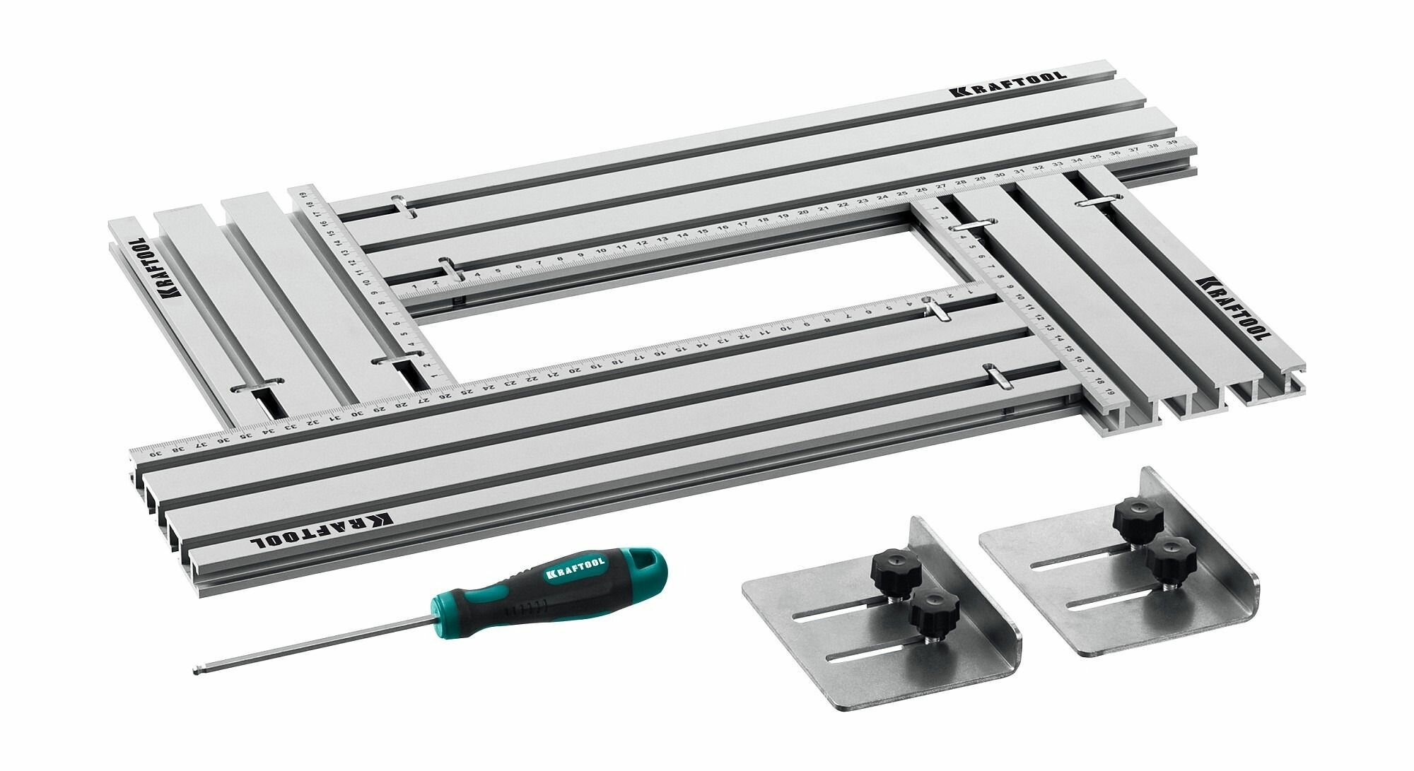 Шаблон фрезерный в комплекте с 2 упорами, KRAFTOOL KRAFTFLEX MFS-200-400 мм, 4шт