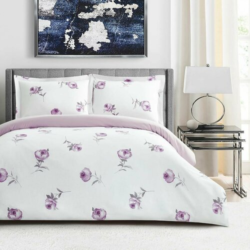 Постельное белье Евро 200x220 Simple Living Heather 2 спальный комплект из сатина, Cиреневый, размер евростандарт