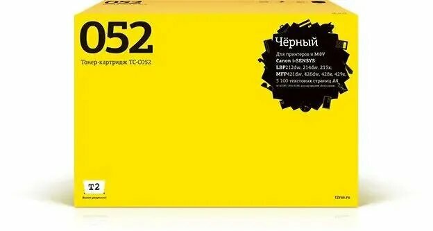 Лазерный картридж T2 Cart 052/2199C002/i-SENSYS LBP212/ MF421 для Canon, Black - фото №1