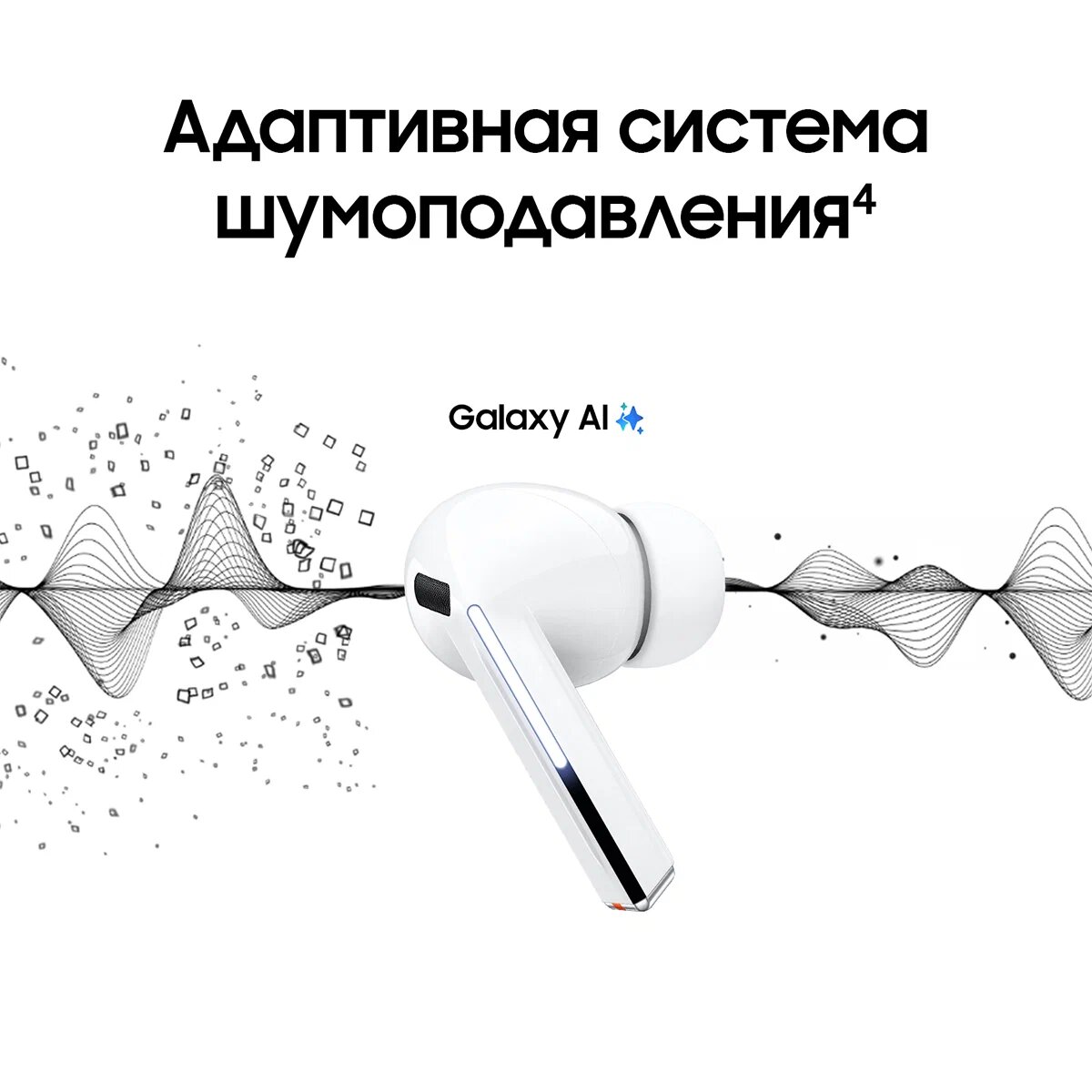 Беспроводные Bluetooth-наушники Galaxy Buds 3 Pro с шумоподавлением, измененным дизайном и удобной посадкой, Белый — фото 1