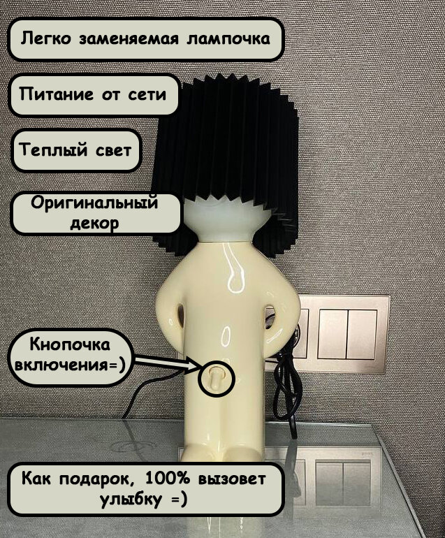 Настольная лампа, ночник мальчик "мистер ПИ"