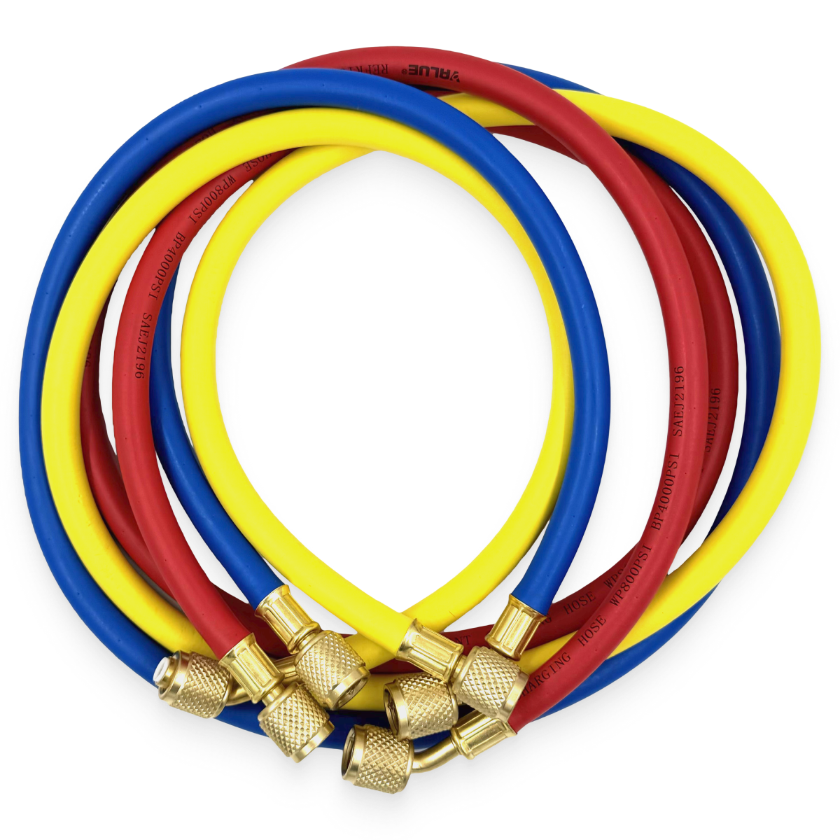 Заправочные шланги Value VRP-U-RYB R-410 (0.9m) набор 3шт до 55 Bar