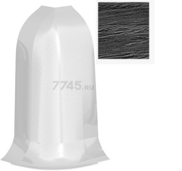 Угол для плинтуса Панельпласт "Абсолют", наружный, цвет черное серебро