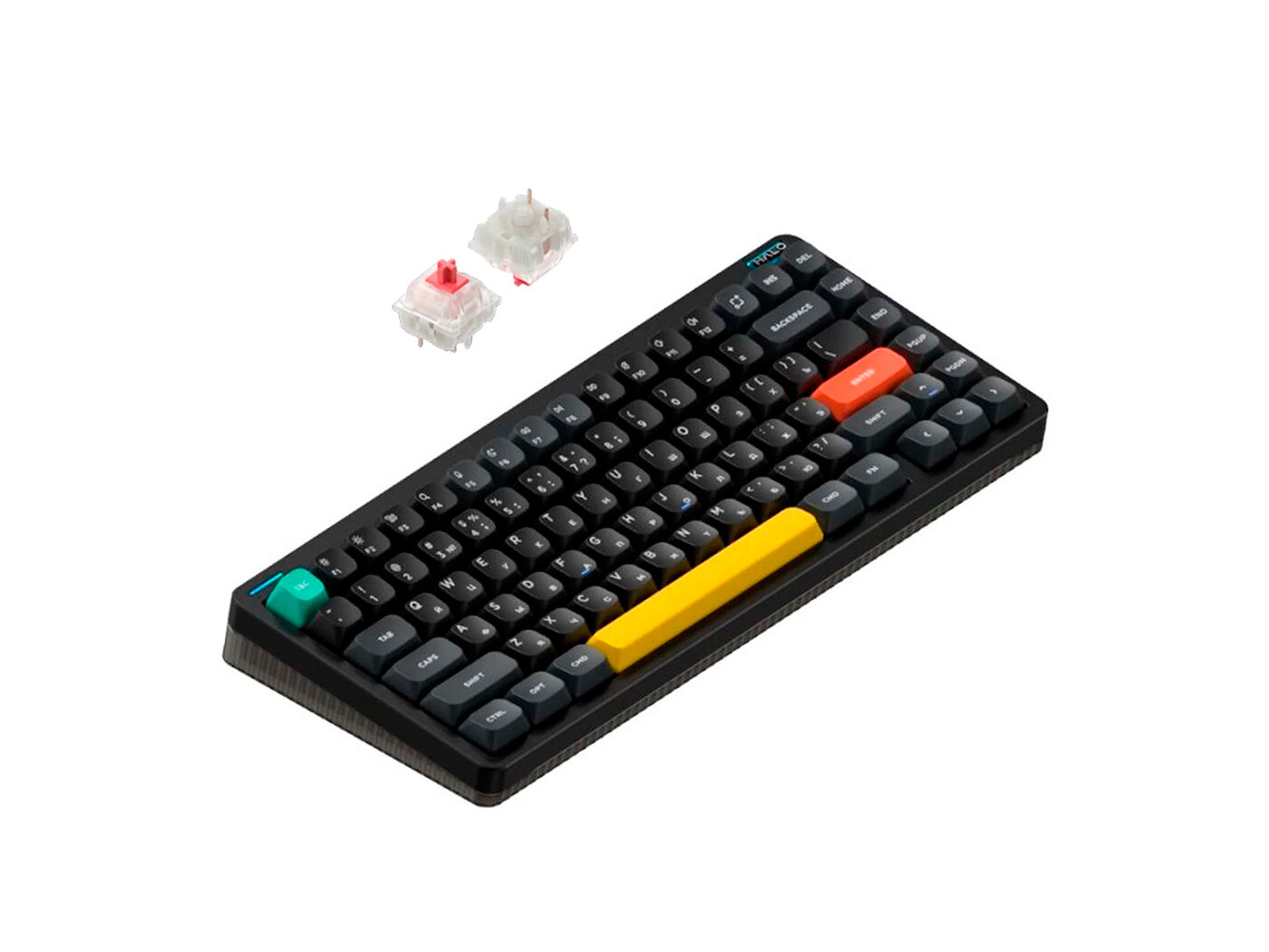 Клавиатура беспроводная механическая Nuphy Halo75 V2, Silent Red Clear-Top Switch, Bluetooth, RGB, 4000мАч, Черный Halo75v2-OB-31 - фото №3