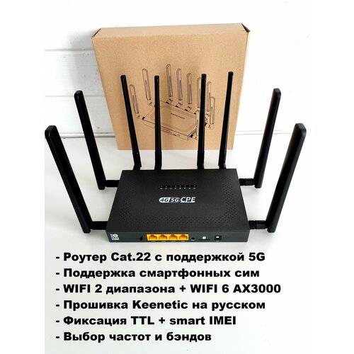 Прошитый WIFI роутер 5G LTE 4G 3G Z8105AX Zyxel Cat22 с поддержкой сим карты MIMO 4x4 2000мбитс двухдиапазонный 25600₽