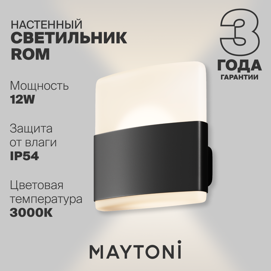 Настенный светильник бра Maytoni Rom IP54 3000K O442WL-L12GF3K1