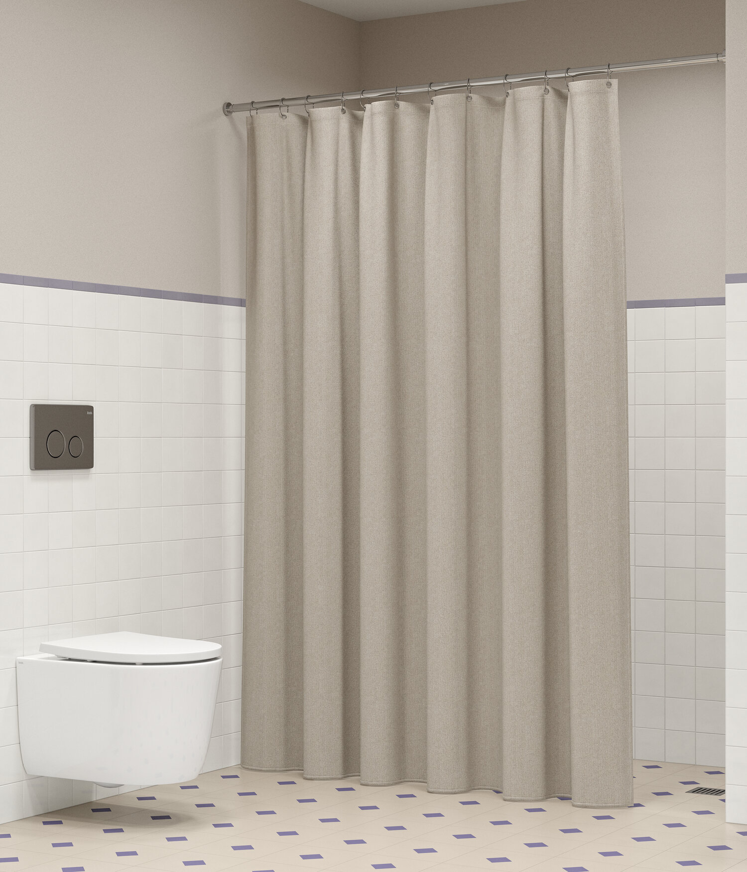 Штора для ванной IDDIS Décor DL02P18i11 200х180 см водоотталкивающая бежевая