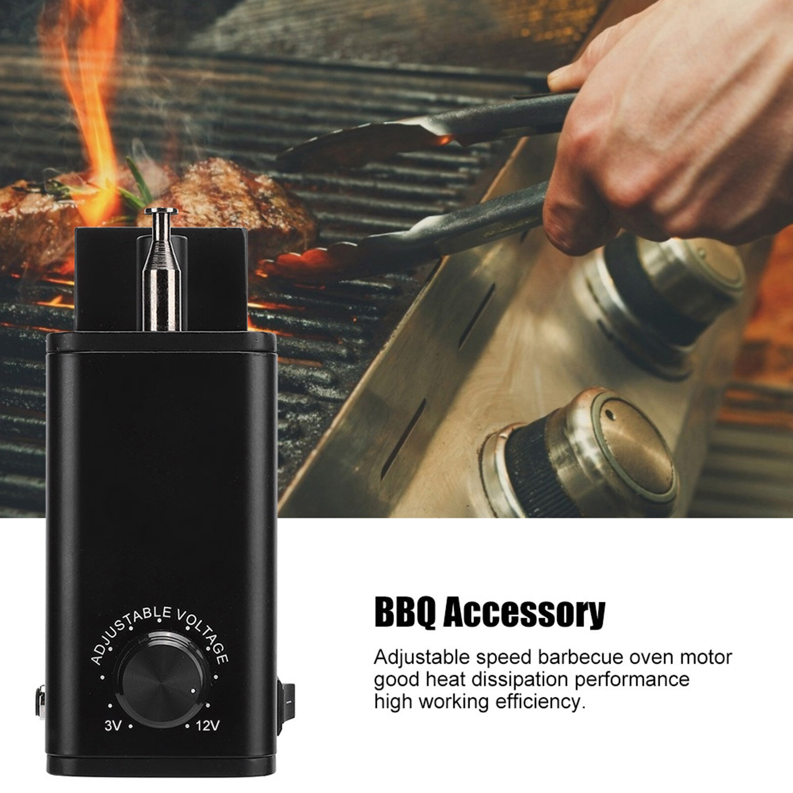 Смокеры FY-609CP Aluminum Adjustable Speed Barbecue Grill Oven Motor BBQ Tool Accessory 3 12V