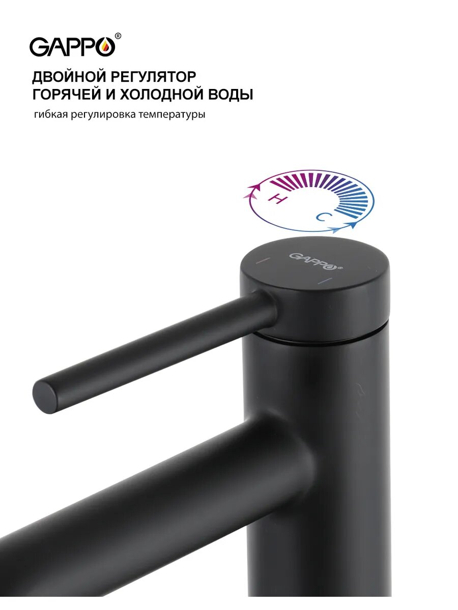 Смеситель для раковины GAPPO G1006-6 — фото 1