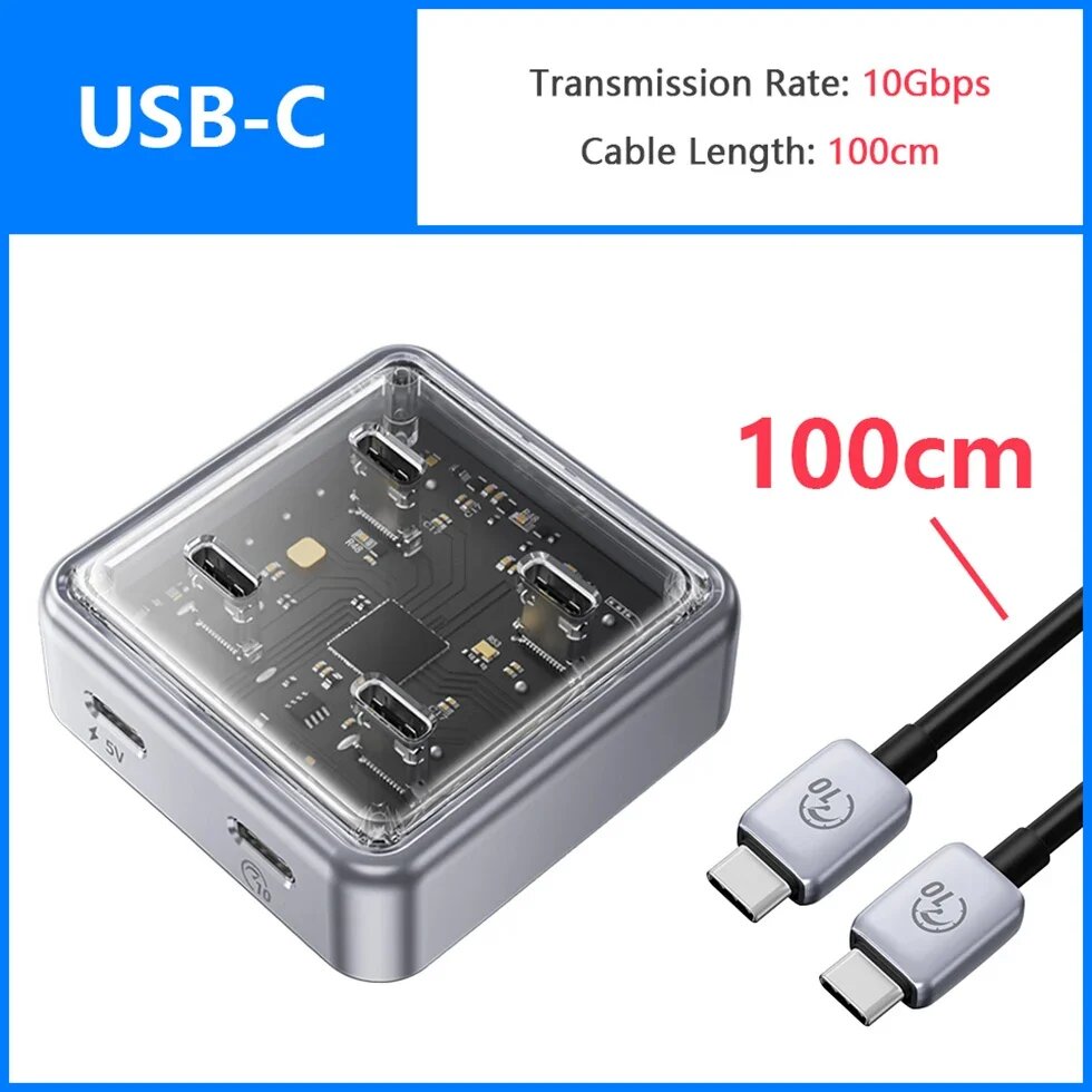 ORICO USB 3.0 4-портовый концентратор, 10Gbps USB-C 100cm