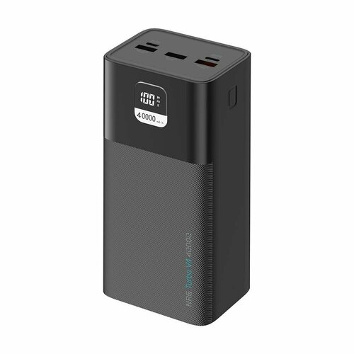 Внешний аккумулятор NRG Turbo V4 40000 мА-ч, дисплей, powerbank черный, Deppa, 33684