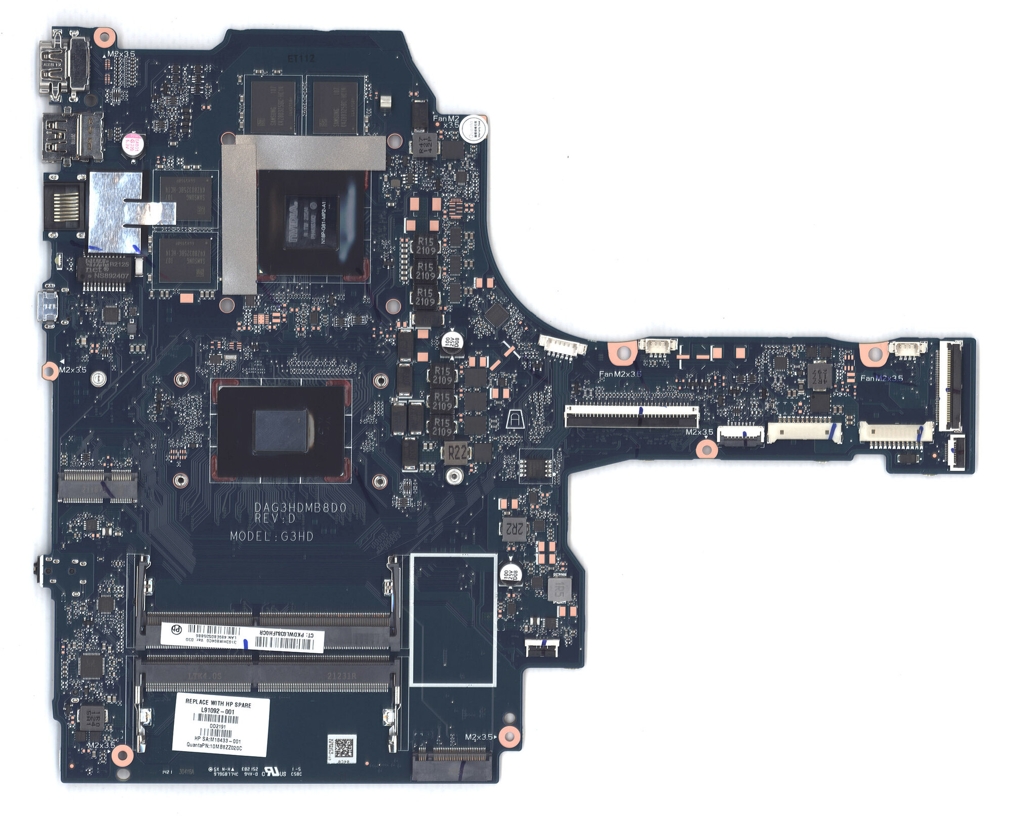Материнская плата для ноутбука HP 15-EC R5-4600H GTX 1650 4GB