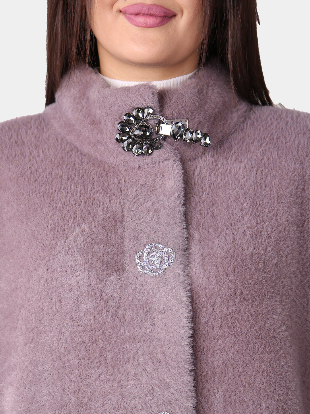 Пальто, размер One Size, сиреневый — фото 1