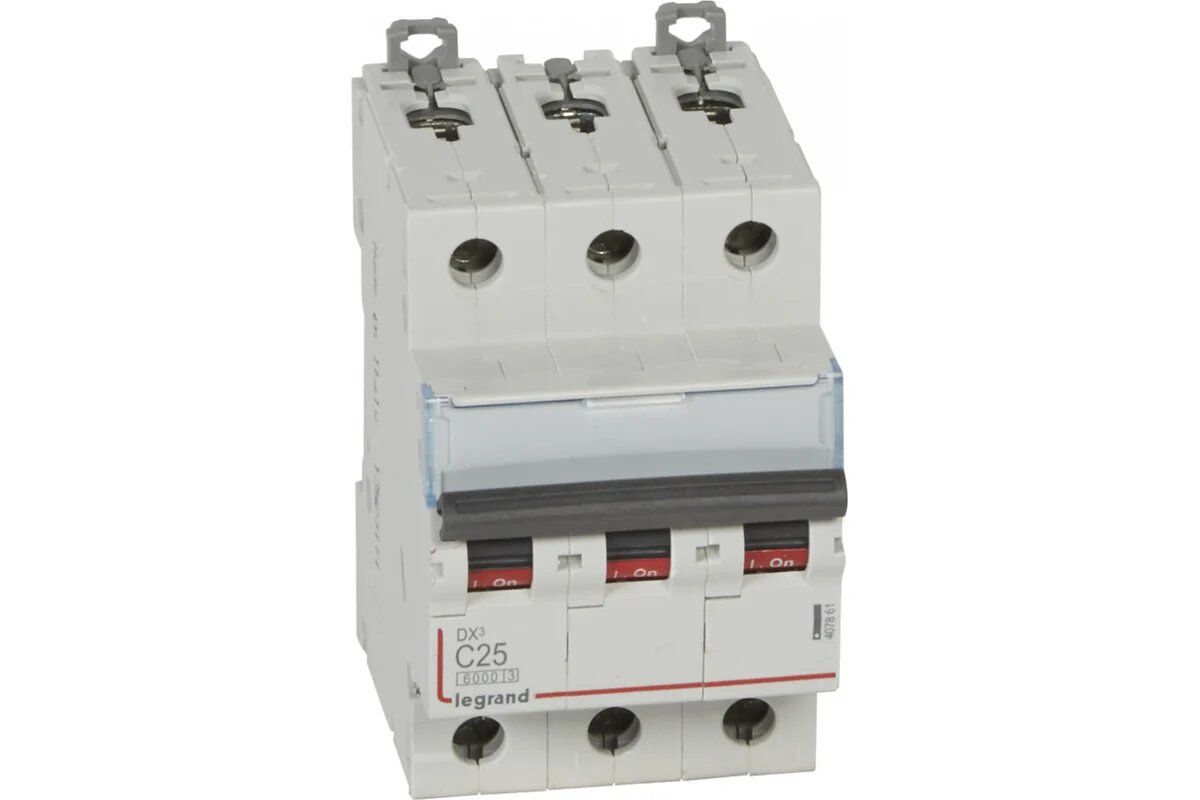 Legrand Автоматический выключатель DX? 6000 10 кА тип характеристики C 3П 400 В~ 25 А 3 модуля 407861