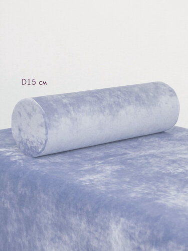 Изображение товара Подушка валик под ноги колени 15 см, велюровый для массажа на кушетку, стальной