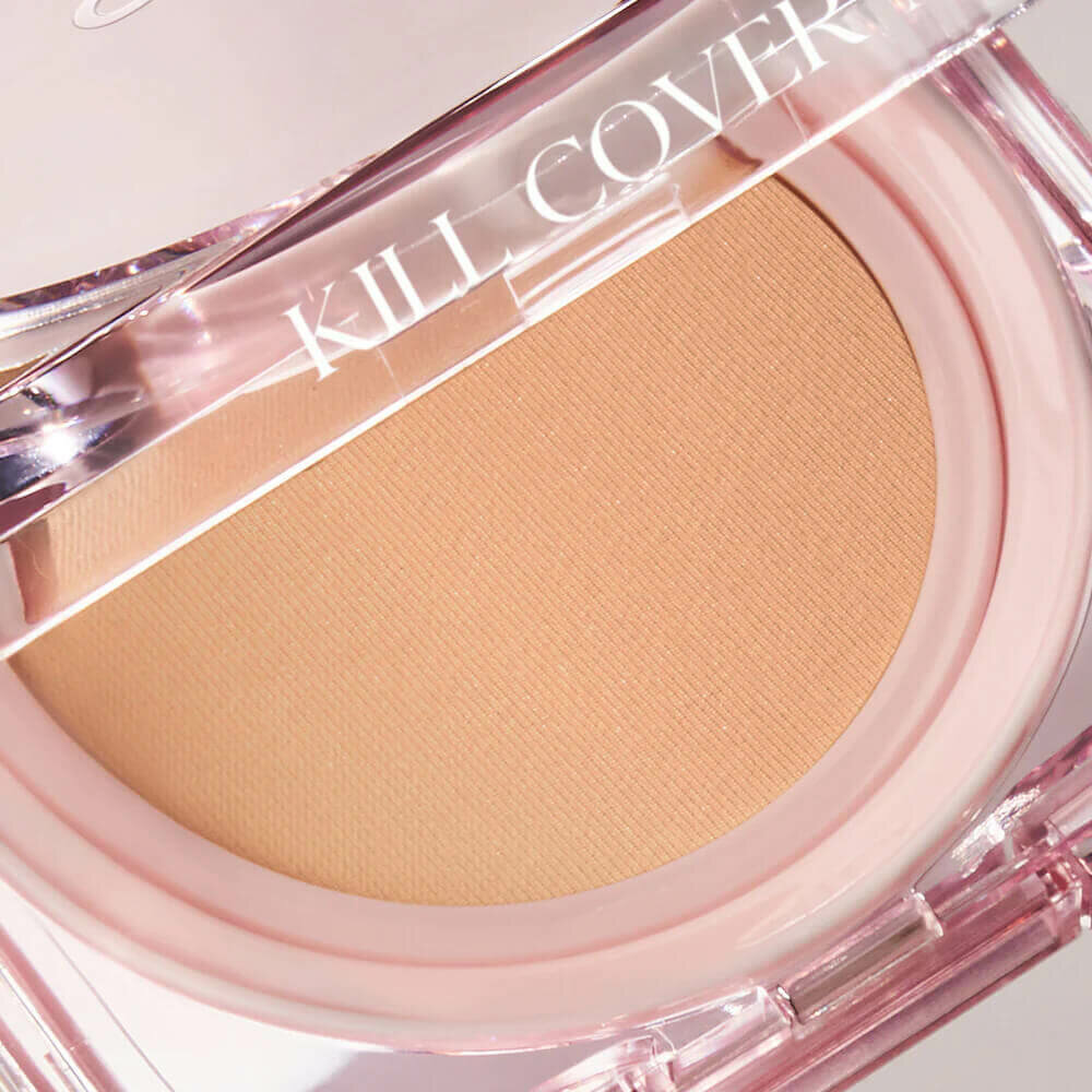 Увлажняющий кушон с запаской для эффекта Glass Skin CLIO Kill Cover Mesh Glow Cushion SPF50+ PA++++ 3 Linen 15 г x 2 — фото 1