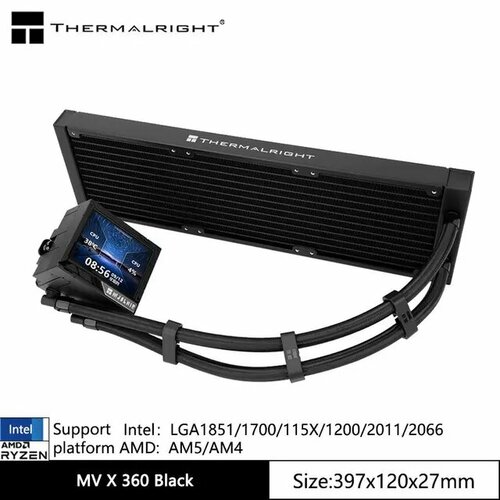 Система водяного охлаждения Thermalright Mjolnir Vision X 360 BLACK, без вентиляторов