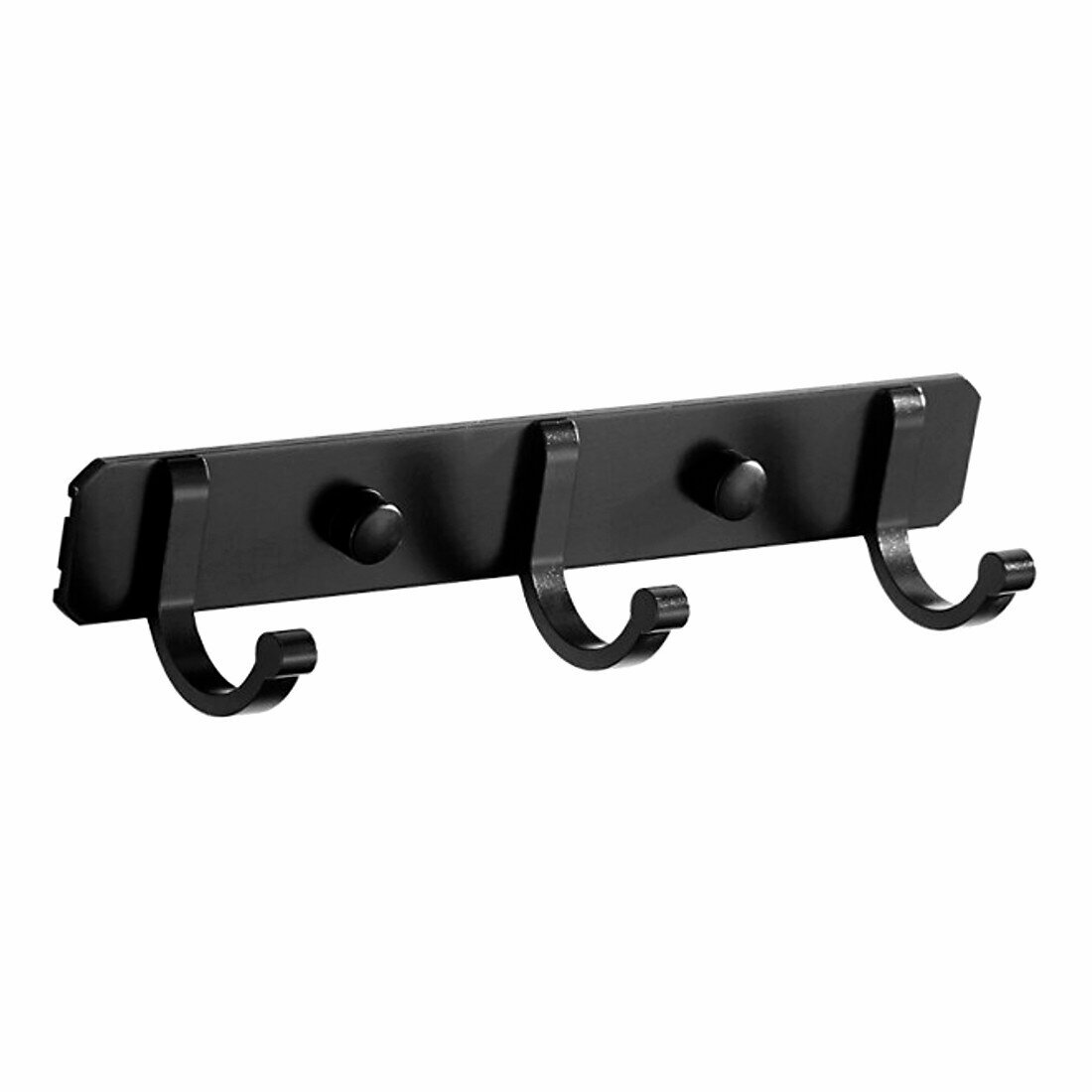 Планка с тремя крючками LEDEME Black L5516-3 для ванной алюминий черный
