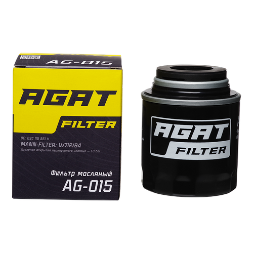 Масляный фильтр AGATfilter AG-035 аналог MANN-FILTER W 914/2 OE: 2101.1012.005
