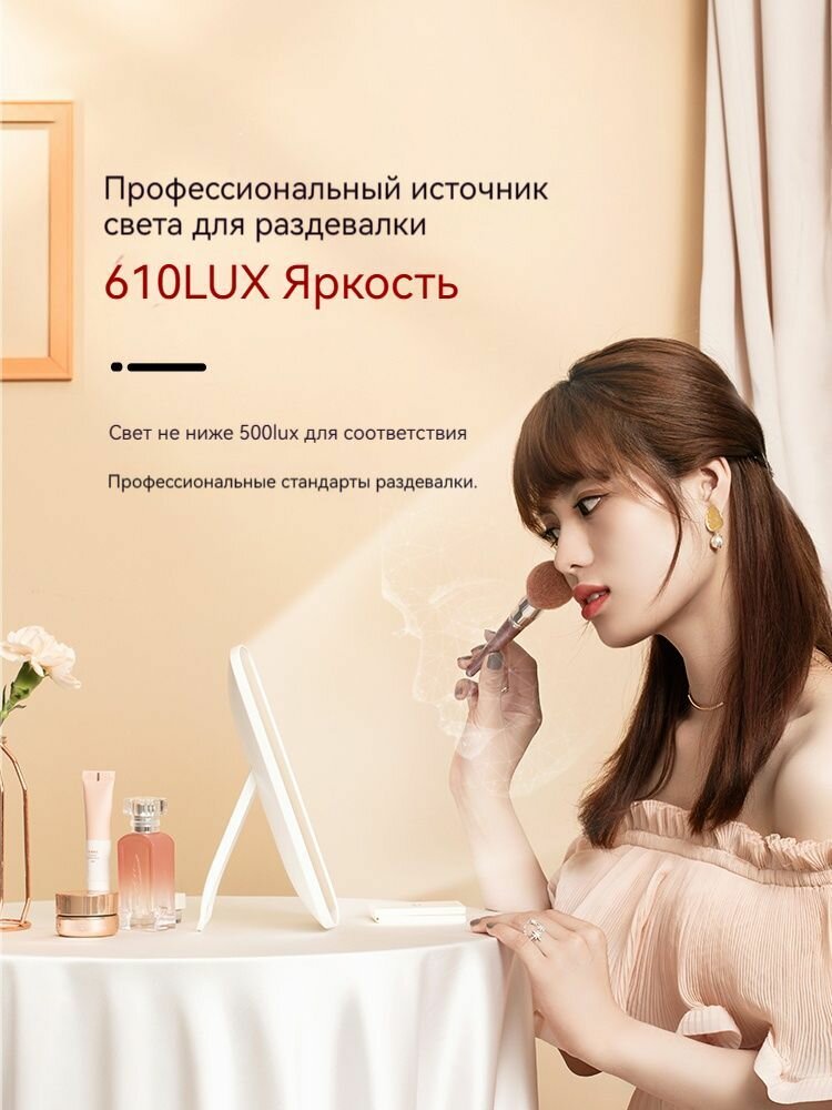 Изображение Xiaomi Jordan Judy LED Cosmetic Mirror + 5x объектив / с сенсорным LED экраном / три регулировки яркости