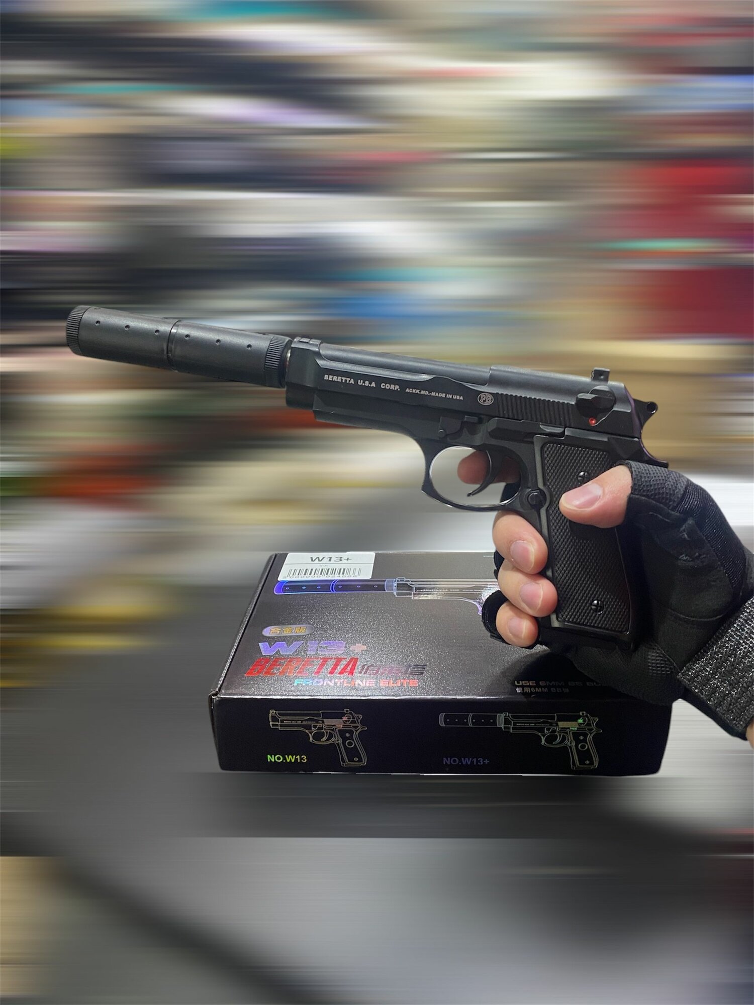 Пистолет металлический детский BERETTA W13+